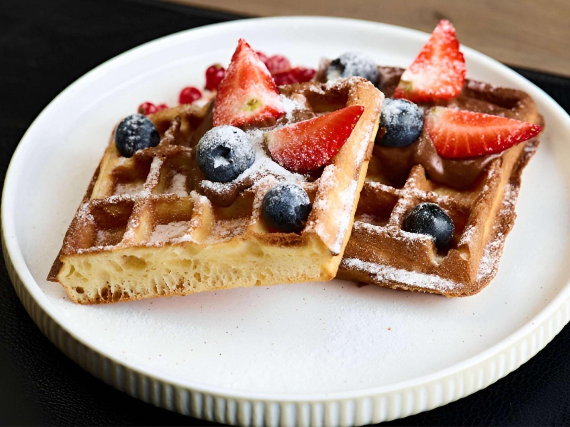 里加老城普尔曼酒店 外观 照片 A square Liège waffle with fruit